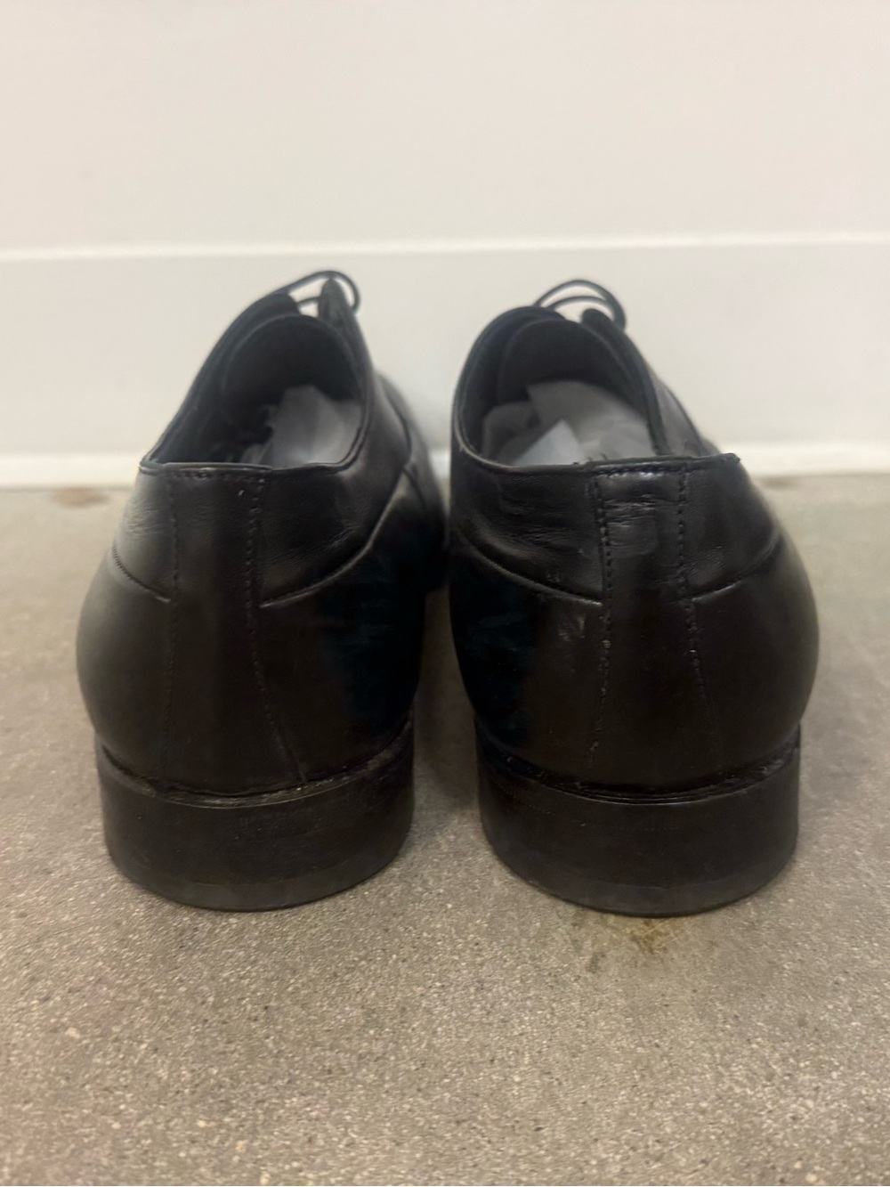 AUTHENTIC PRADA MENS CAP-TOE LEATHER OXFORD DRESS SHOES, SIZE US 9.5, BLACK - Picture 10 of 16